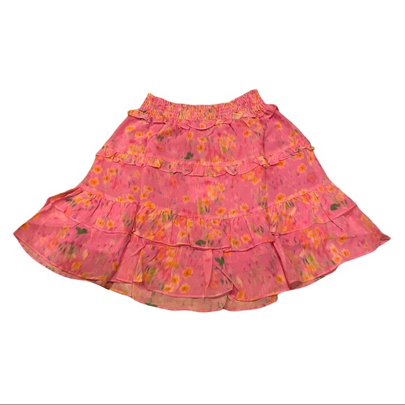 Generation Love Farrah Pink Floral Silk Skirt (XS) - Picture 5 of 13